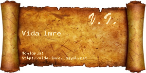 Vida Imre névjegykártya